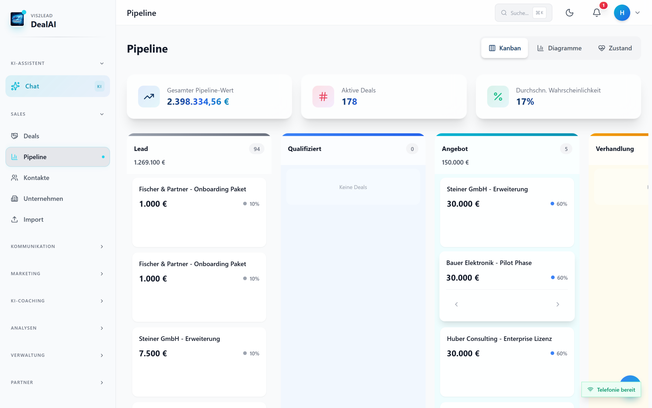 DealAI Live Demo: 30-Minuten-Session zum Testen des KI-Sales-Assistenten mit eigenen Daten